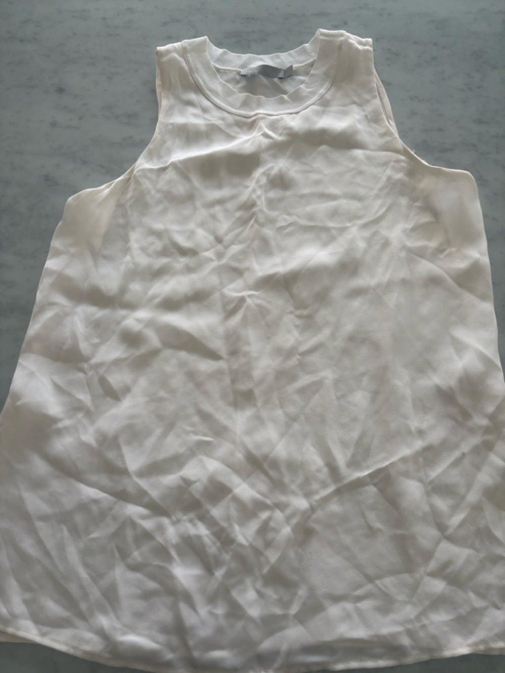 Vince Sill Women's White Tank Top - silk